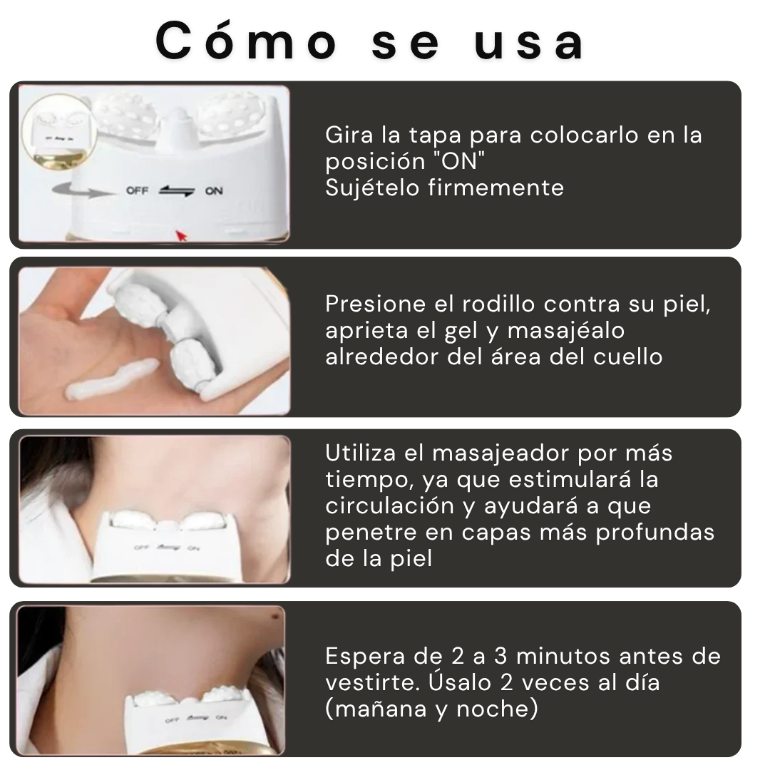 Toessence DermaLift - Rodillo Reafirmante · Crema para un cuello más firme y definido