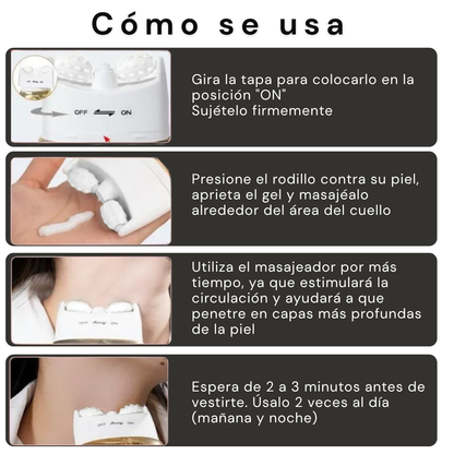 Toessence DermaLift - Rodillo Reafirmante · Crema para un cuello más firme y definido